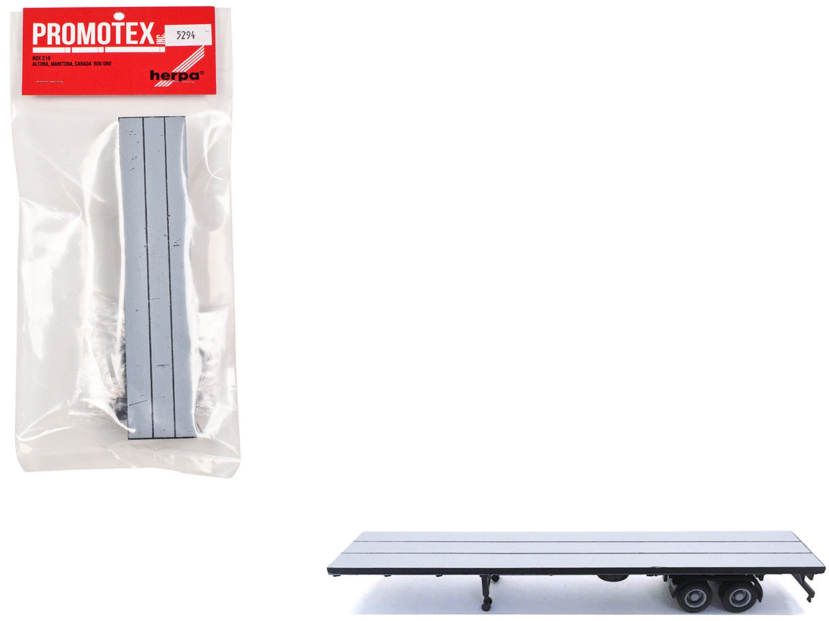 48ft Flatbed Trailer Gray Top 1/87 (HO) Plastic Model by Promotex-2