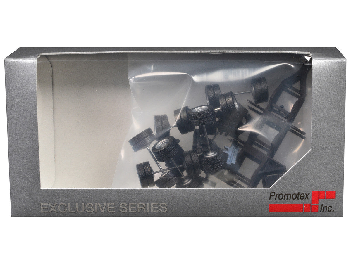 Lowboy Dual Axle Booster with Integrated Rear Axle (2 Sets) 1/87 (HO) Plastic Model by Promotex-2