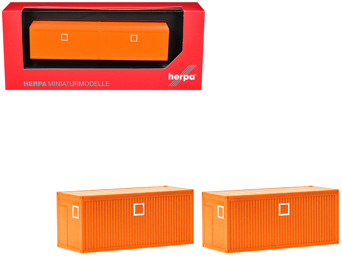 Mobile Offices Orange Set of 2 pieces 1/87 (HO) Plastic Model by Herpa-2