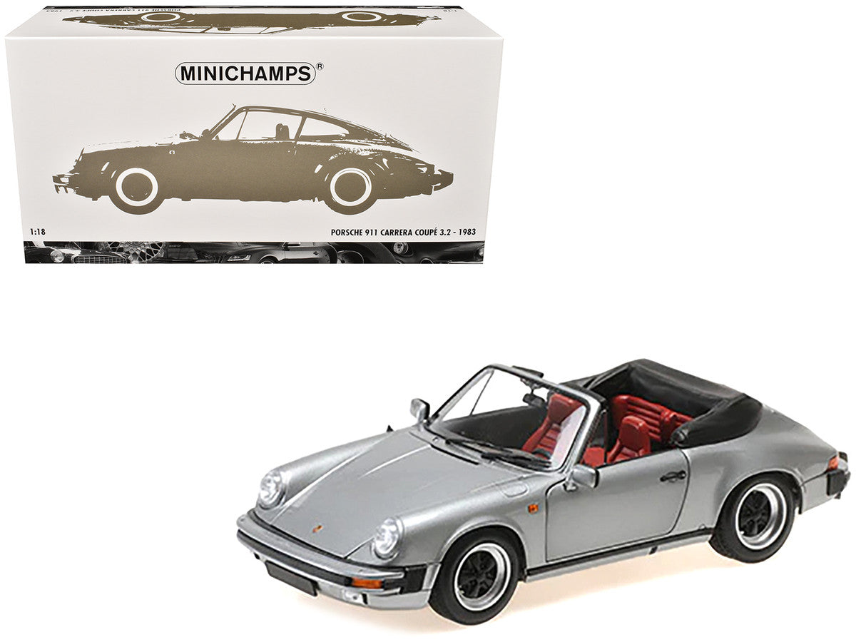 1983 Porsche 911 Carrera Cabriolet 3.2 Gray Metallic 1/18 Diecast Model Car by Minichamps-2