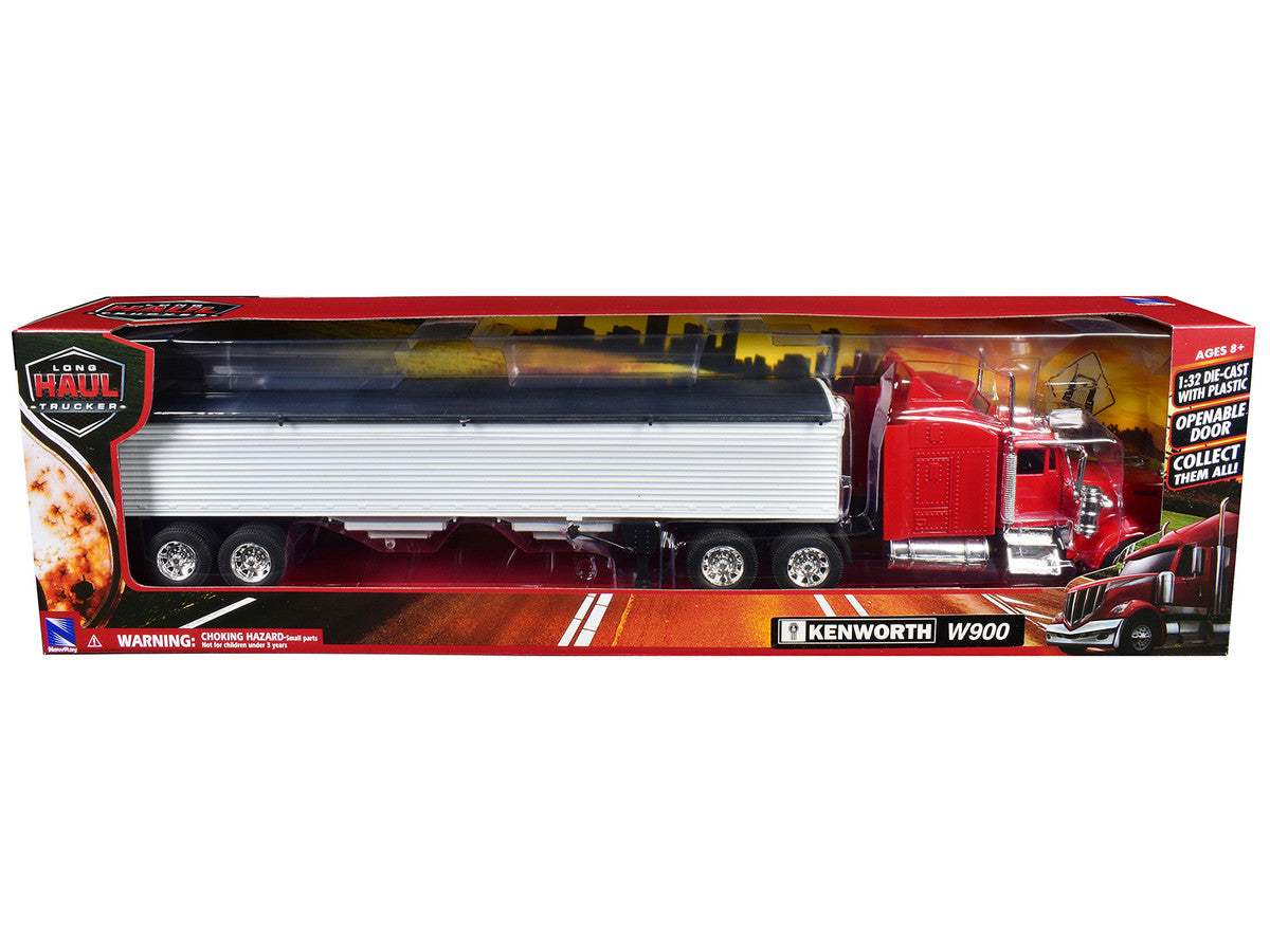 Kenworth W900 Grain Truck Red and White "Long Haul Truckers" Series 1/32 Diecast Model by New Ray-2