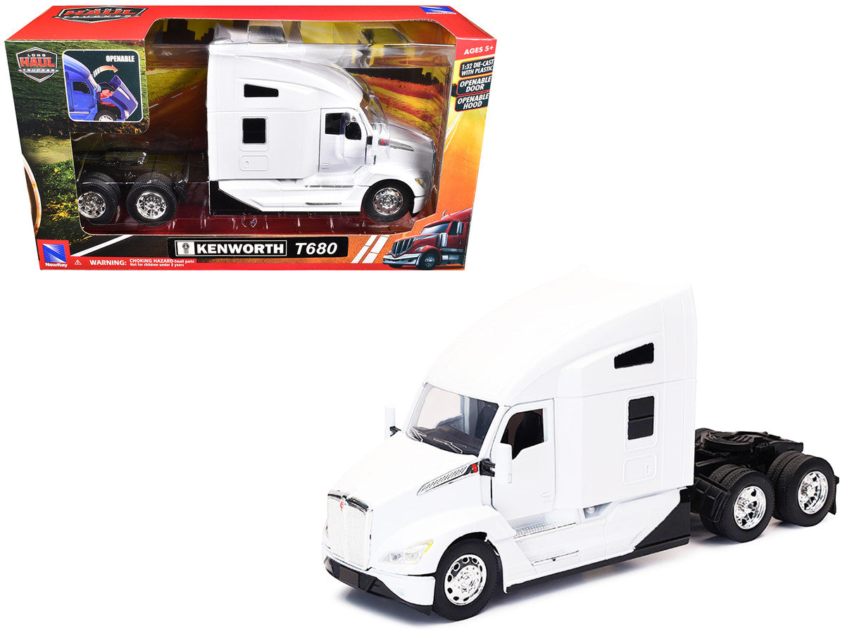 Kenworth T680 Truck Tractor White "Long Haul Truckers" Series 1/32 Diecast Model by New Ray-2