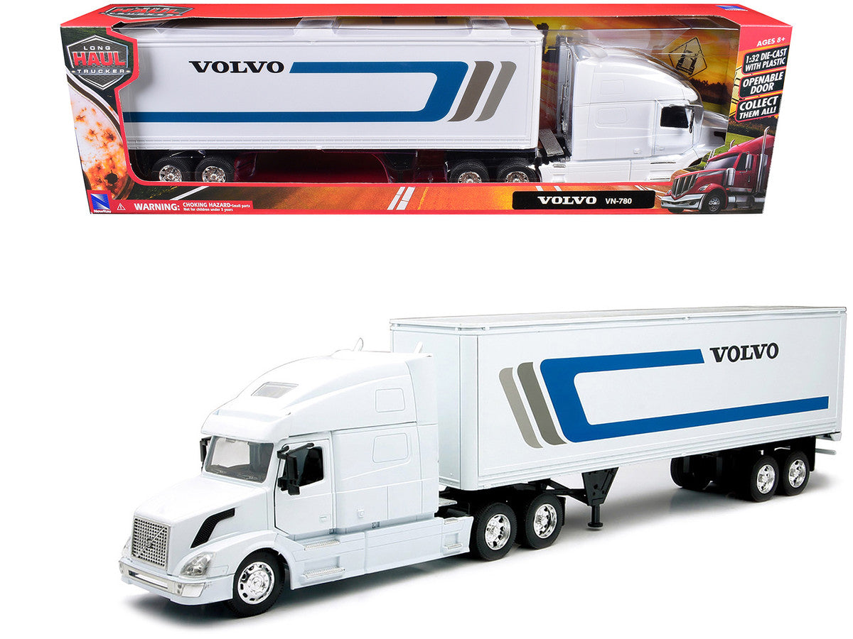 Volvo VN-780 Truck with Dry Van Trailer White "Long Haul Truckers" Series 1/32 Diecast Model by New Ray-2
