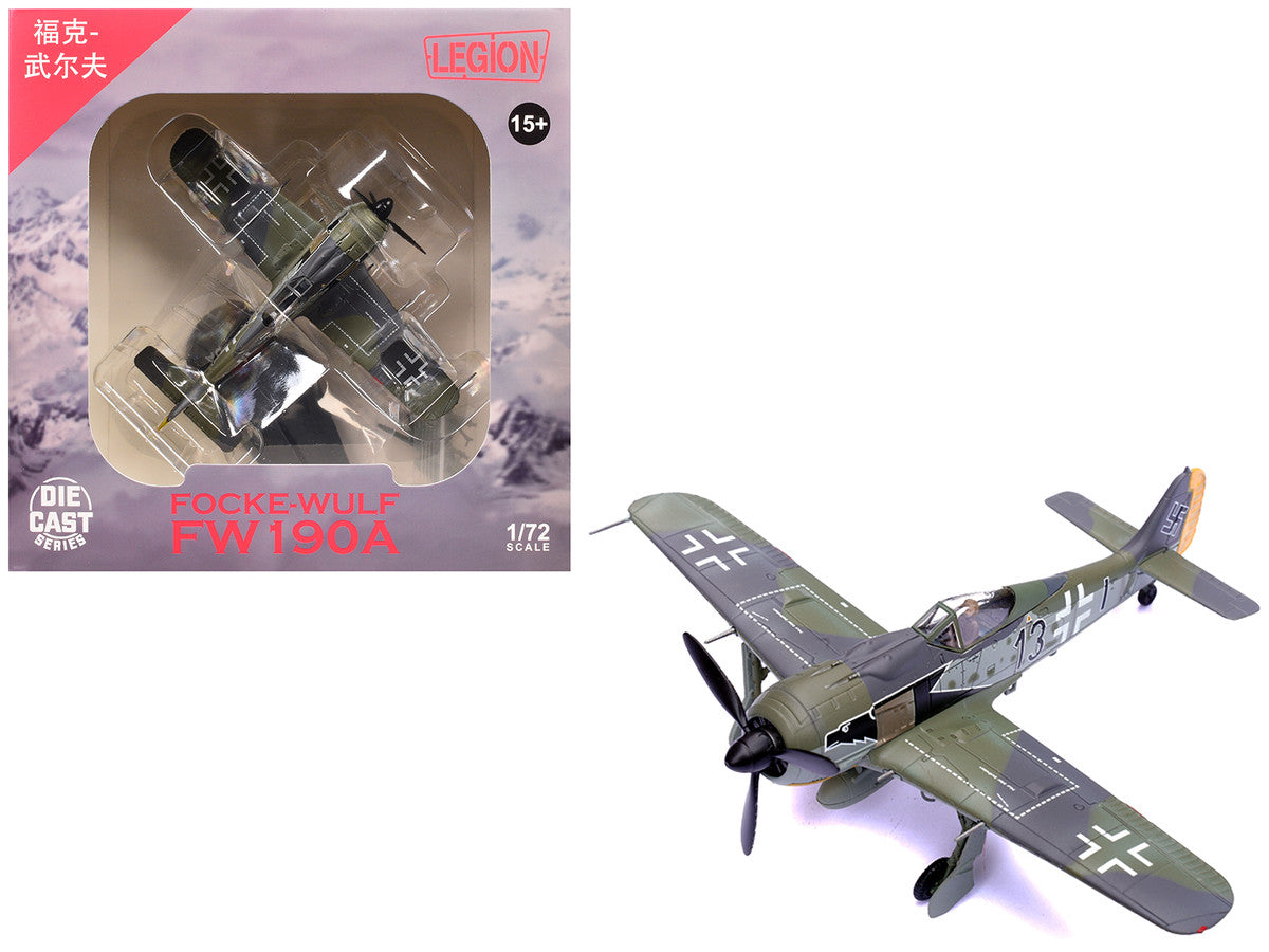 Focke-Wulf Fw 190A Aircraft "Black 13 8./JG 2 Richthofen France" (1943) German Luftwaffe 1/72 Diecast Model Airplane by Legion-4