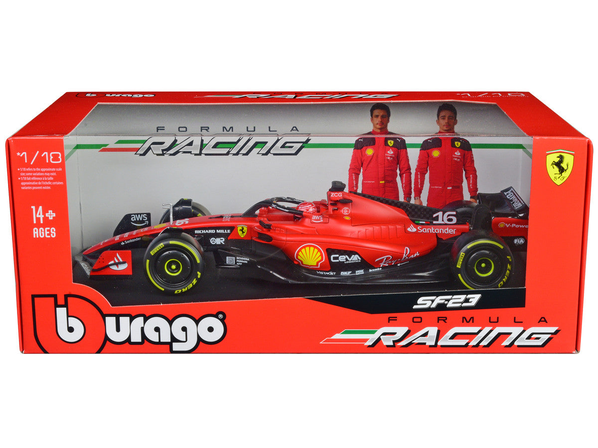 Ferrari SF-23 #16 Charles Leclerc Formula One F1 World Championship (2023) "Formula Racing" Series 1/18 Diecast Model Car by Bburago-0