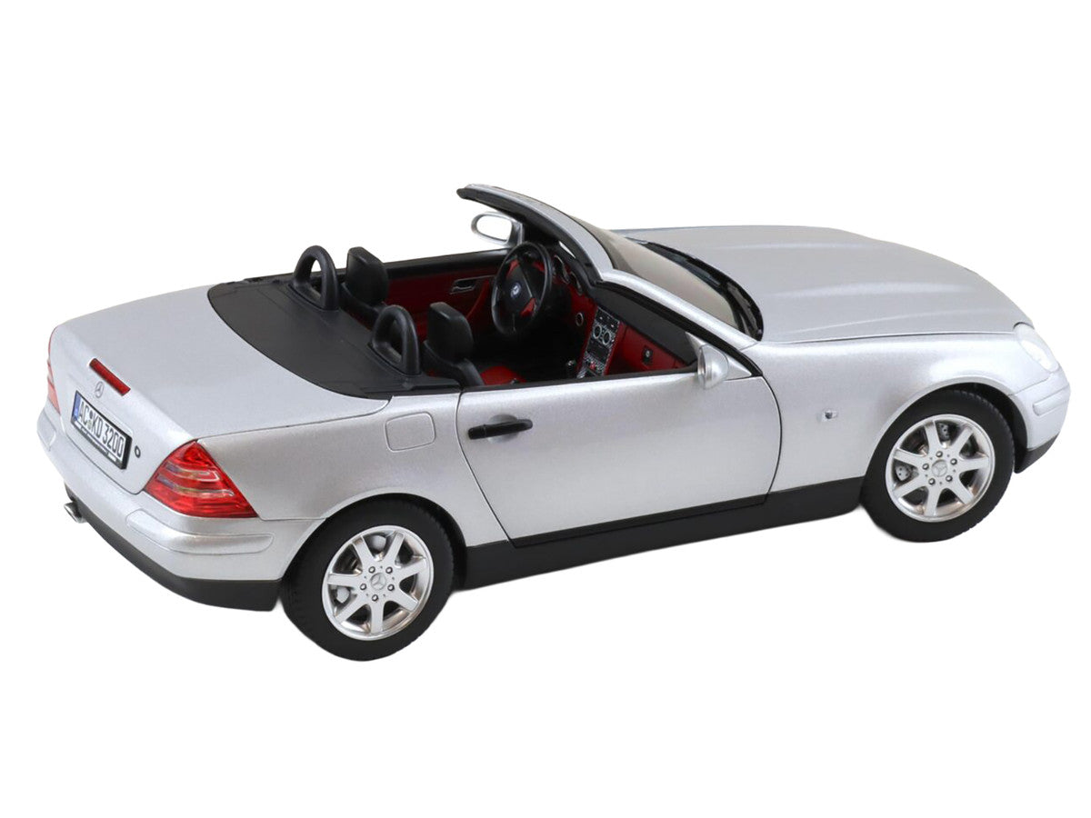 1996 Mercedes-Benz SLK Convertible Brilliant Silver Metallic 1/18 Diecast Model Car by Norev-4