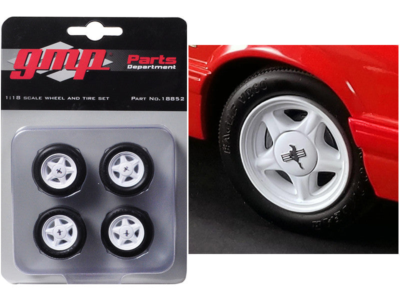 Pony Wheels and Tires Set of 4 pieces from "1992 Ford Mustang LX" 1/18 by GMP-0