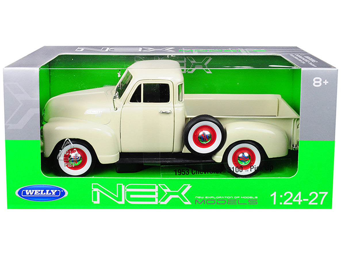 1953 Chevrolet 3100 Pickup Truck Cream 1/24-1/27 Diecast Model Car by Welly-2