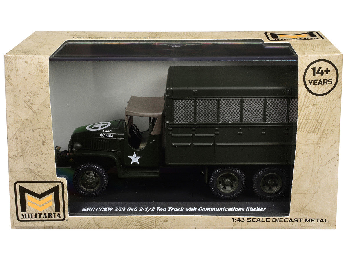 GMC CCKW 353 6x6 2-1/2 Ton Truck with Communications Shelter Olive Drab "United States Army" 1/43 Diecast Model by Militaria Die Cast-2