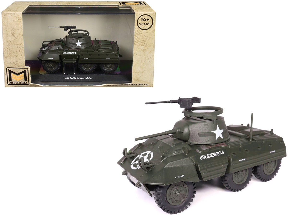 M8 Light Armored Car Olive Drab "United States Army" 1/43 Diecast Model by Militaria Die Cast-3