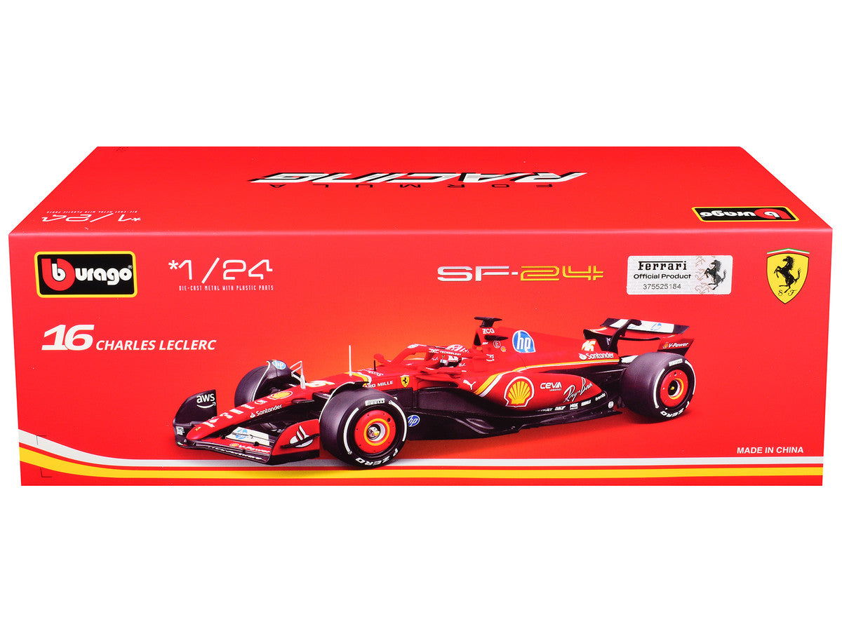 Ferrari SF-24 #16 Charles Leclerc Formula One F1 World Championship (2024) "Formula Racing" Series 1/24 Diecast Model Car by Bburago-2
