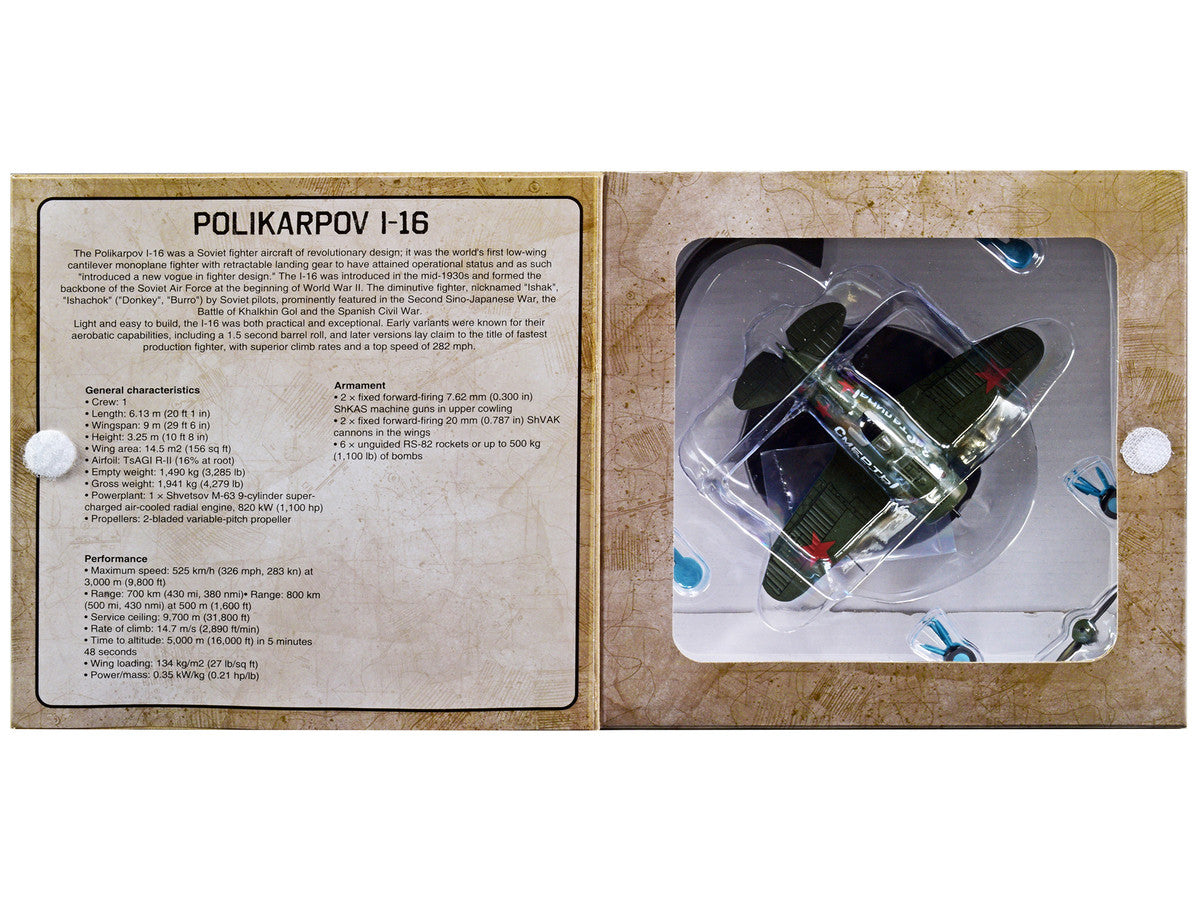 Polikarpov I-16 Fighter Plane (USSR 1933) 1/72 Diecast Model by Warbirds of WWII-4