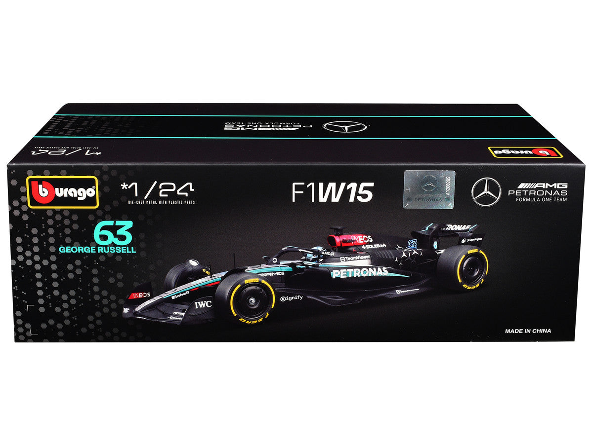 Mercedes-AMG F1 W15 E Performance #63 George Russell "Petronas" Formula One F1 "World Championship" (2024) 1/24 Diecast Model Car by Bburago-2