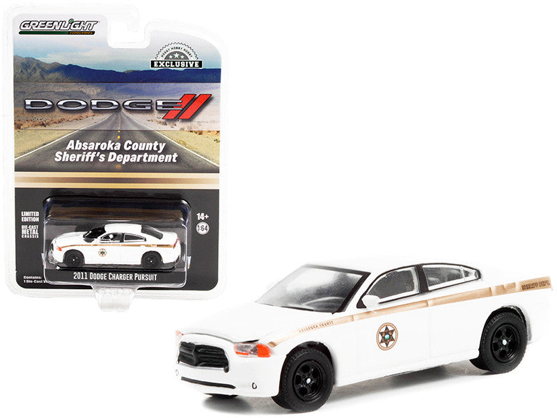 2011 Dodge Charger Pursuit White "Absaroka County Sheriff's Department" "Hobby Exclusive" 1/64 Diecast Model Car by Greenlight-0