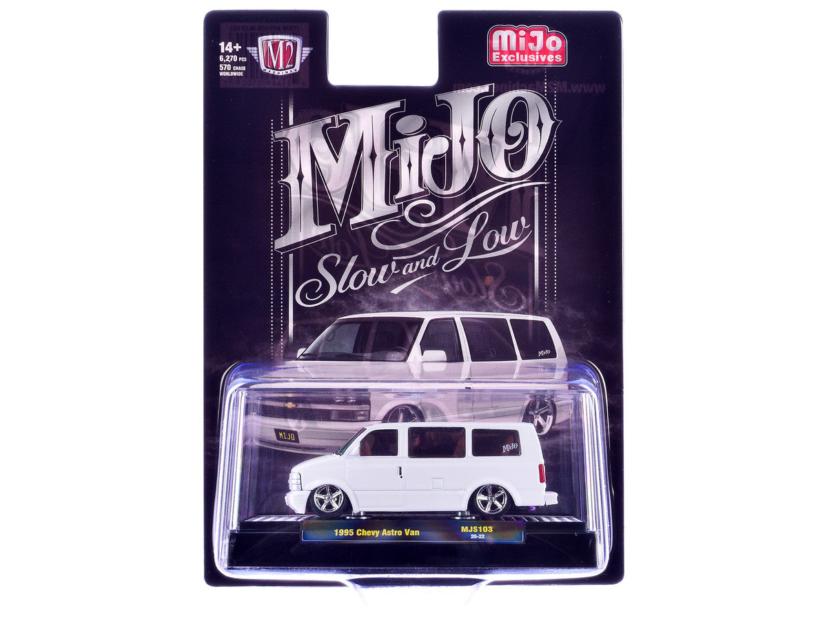 1995 Chevrolet Astro Van "Slow & Low" White Limited Edition to 6720 pieces Worldwide 1/64 Diecast Model Car by M2 Machines-2