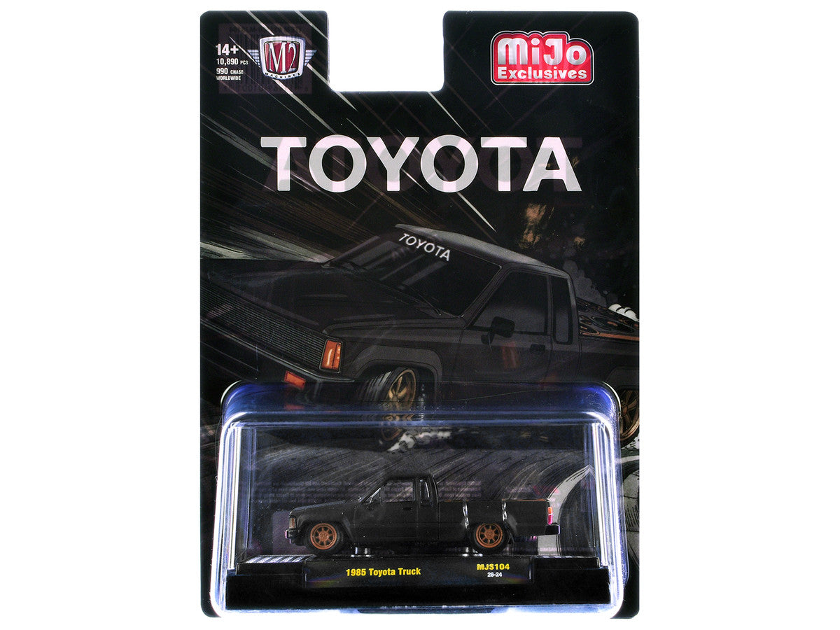 1985 Toyota SR5 Pickup Truck "Slammed Custom" Matt Gray with Carbon Hood Limited Edition to 10890 pieces Worldwide 1/64 Diecast Model Car by M2 Machines-2