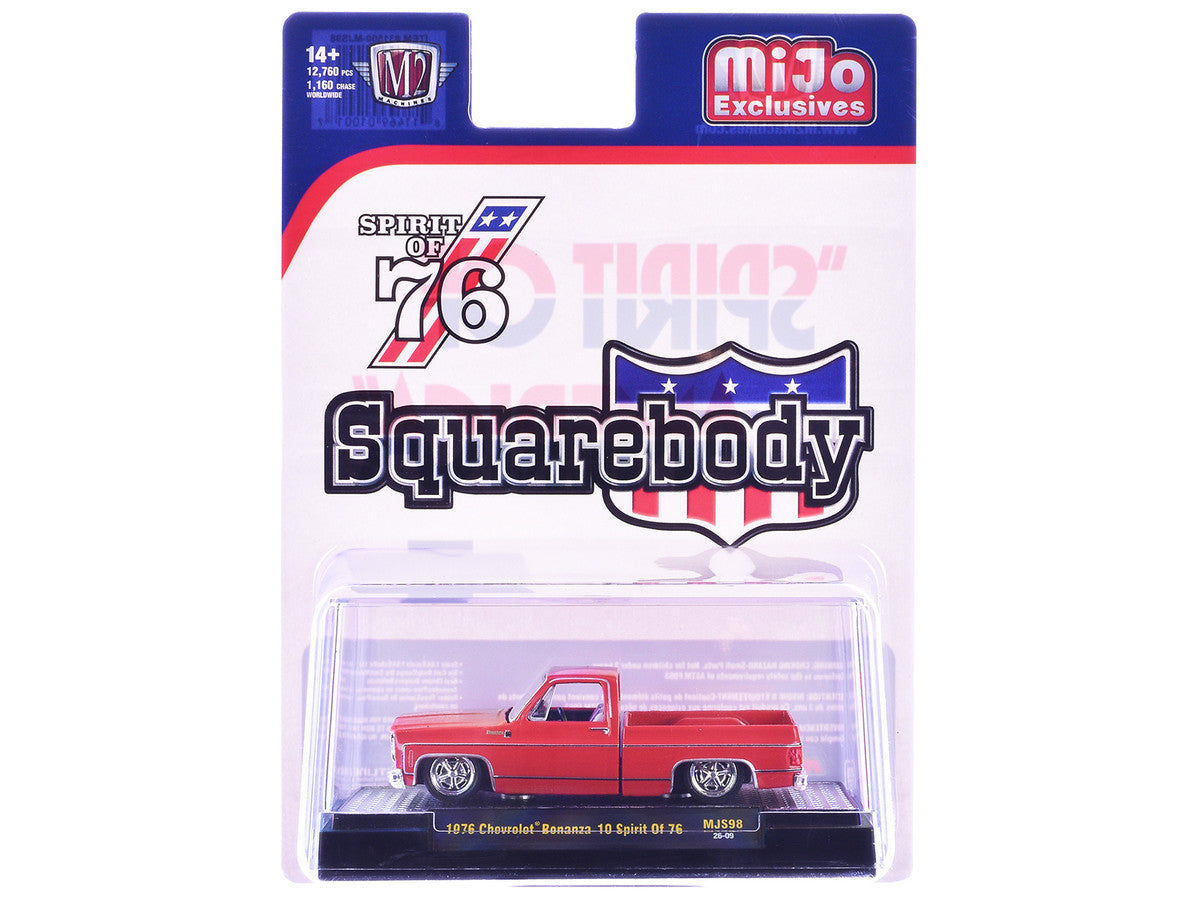 1976 Chevrolet Silverado Bonanza-10 Pickup Truck "Spirit of '76" Red Limited Edition to 12750 pieces Worldwide 1/64 Diecast Model Car by M2 Machines-2