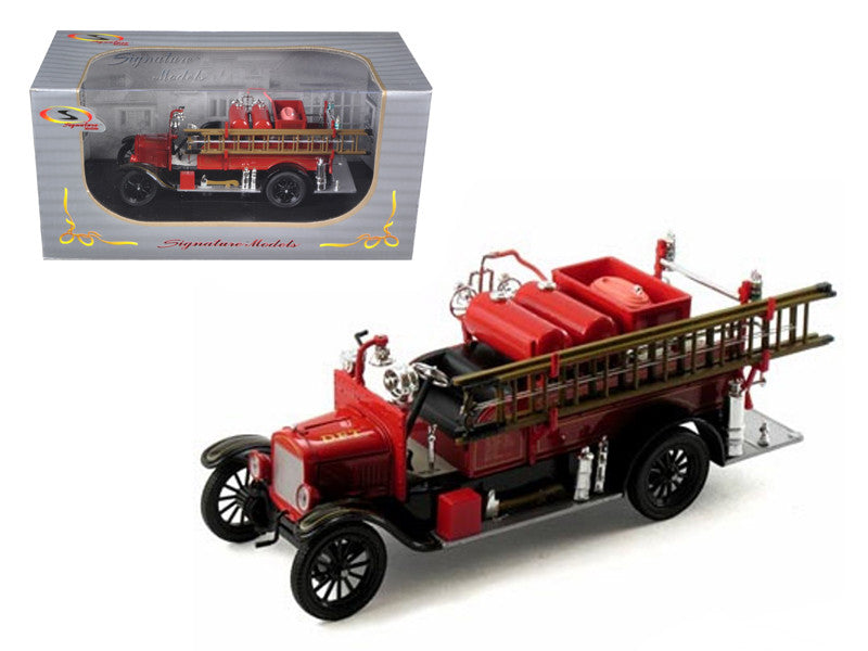 1926 Ford Model T Fire Engine Red and Black 1/32 Diecast Model by Signature Models-0