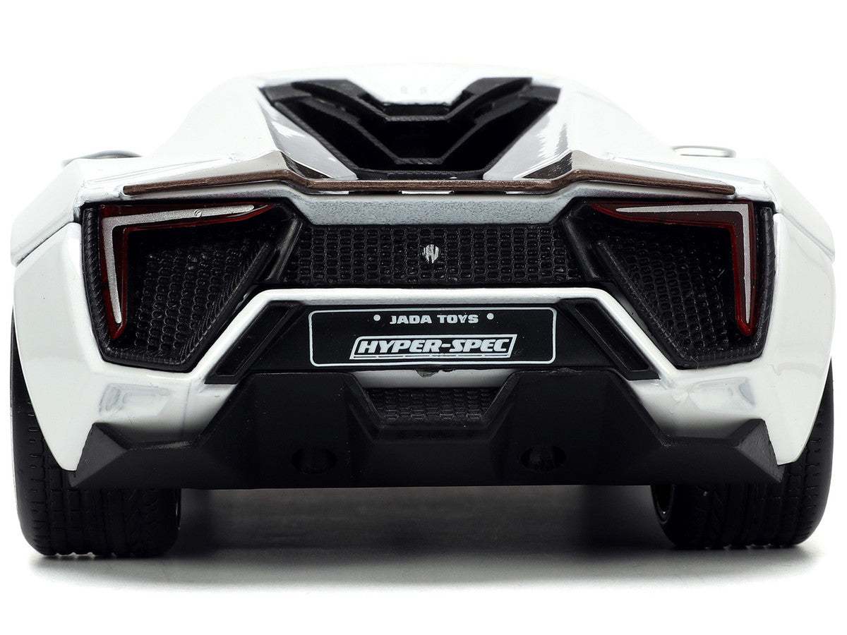 Lykan Hypersport White with Bronze Metallic Rear Spoiler "HKS" "Hyper-Spec" Series 1/24 Diecast Model Car by Jada-4