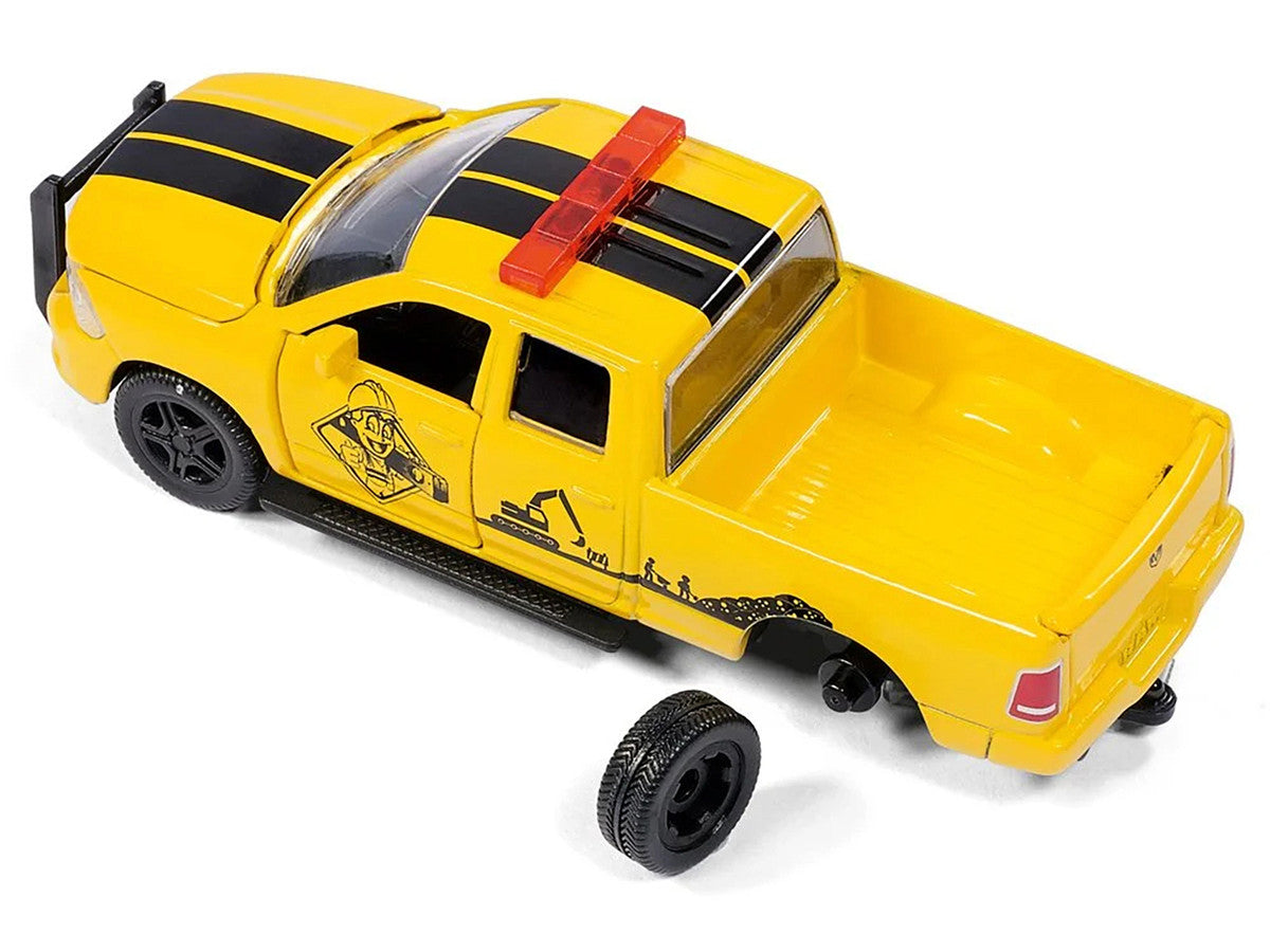 Ram 1500 Pickup Truck Yellow with Compressor Trailer and Worker Figure with Accessories Set 1/50 Diecast Models by Siku-4