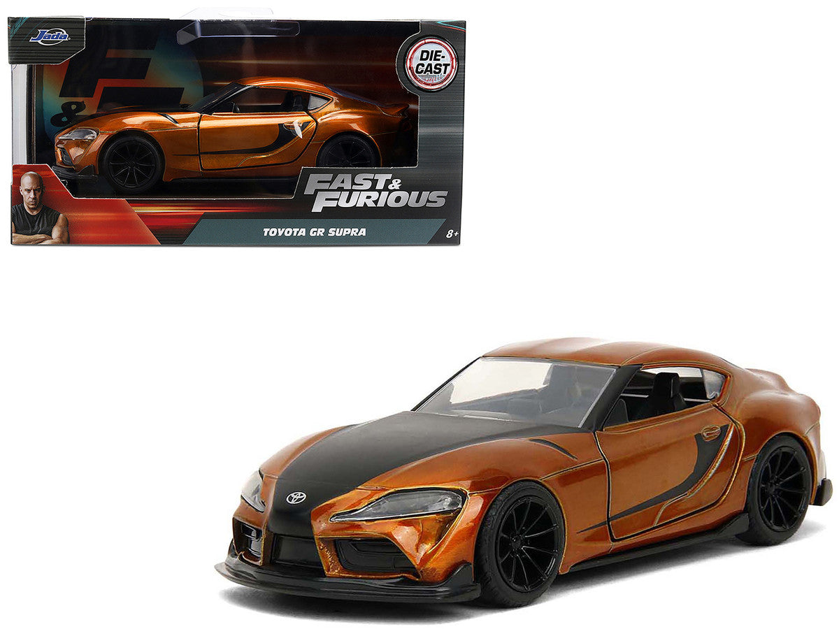 2020 Toyota Supra Orange Metallic with Black Stripes "F9" (2021) Movie "Fast & Furious" Series 1/32 Diecast Model Car by Jada-4
