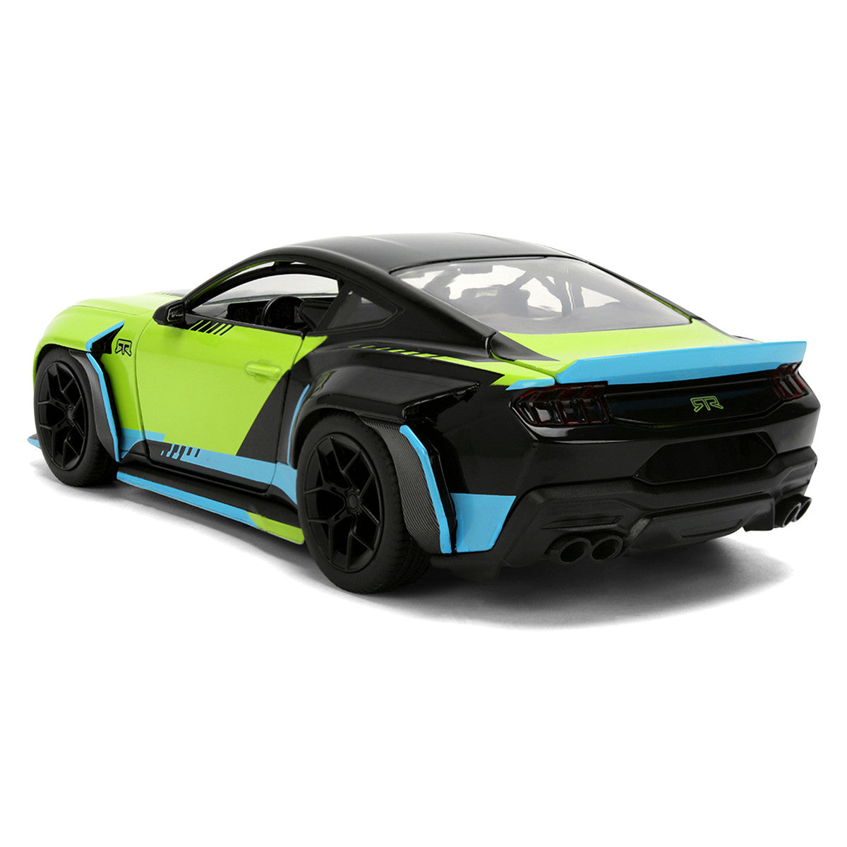 2026 Ford Mustang RTR Spec 5-D Lime Green with Black Top and Graphics "Hyper-Spec" Series 1/24 Diecast Model Car by Jada-4
