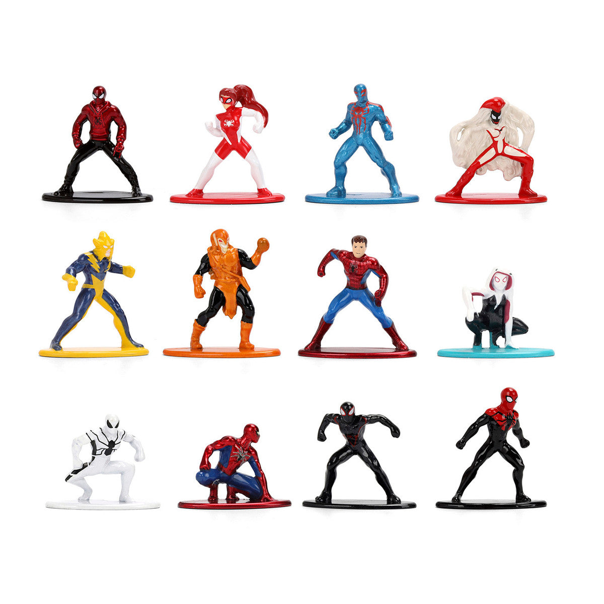 Set of 12 Diecast Figures "Spider-Man" Franchise "Nano Metalfigs" Series Diecast Models by Jada-4