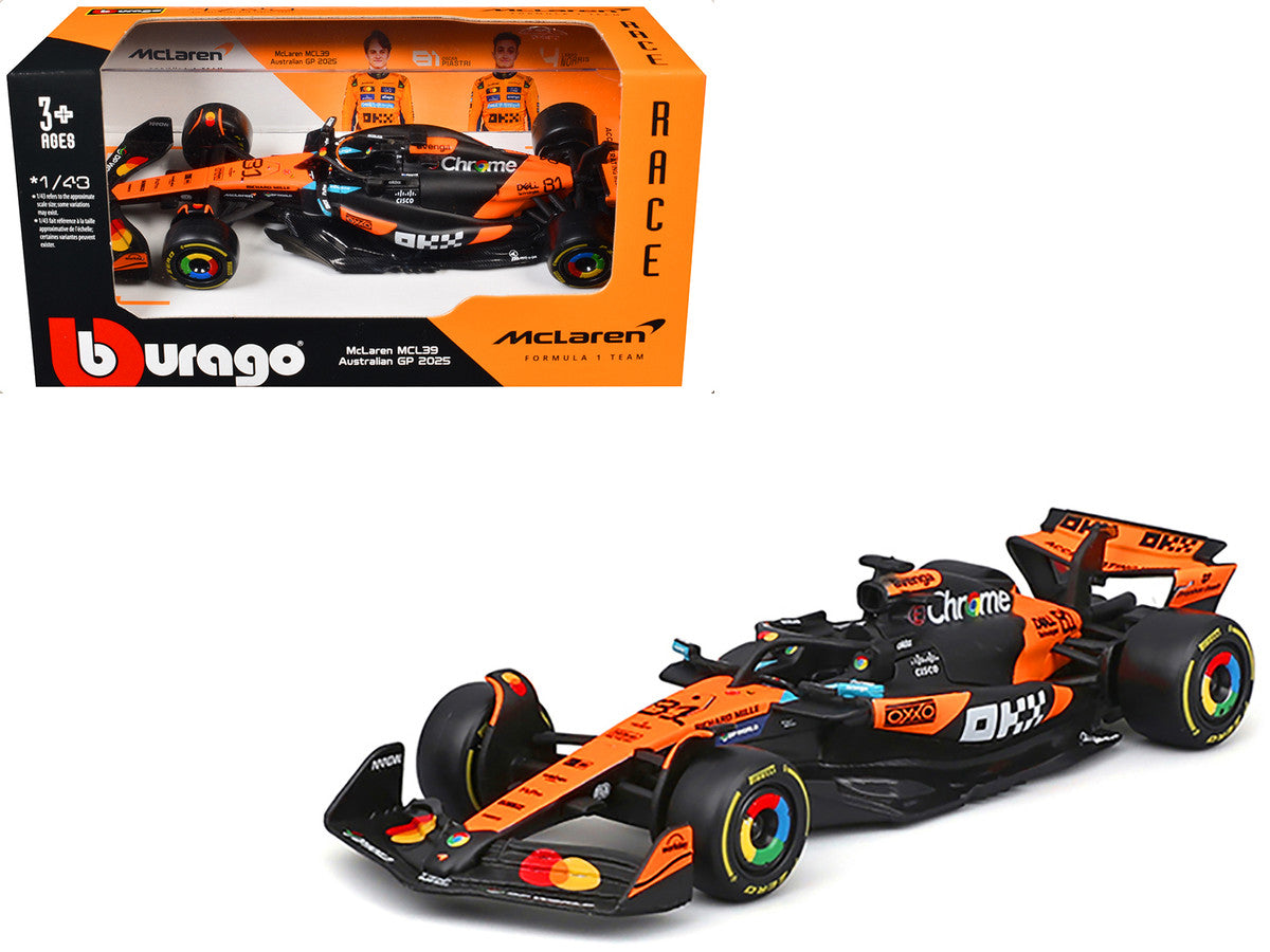 McLaren MCL39 #81 Oscar Piastri "OKX" Formula One F1 "Australian GP" (2025) "Race" Series 1/43 Diecast Model Car by Bburago-2