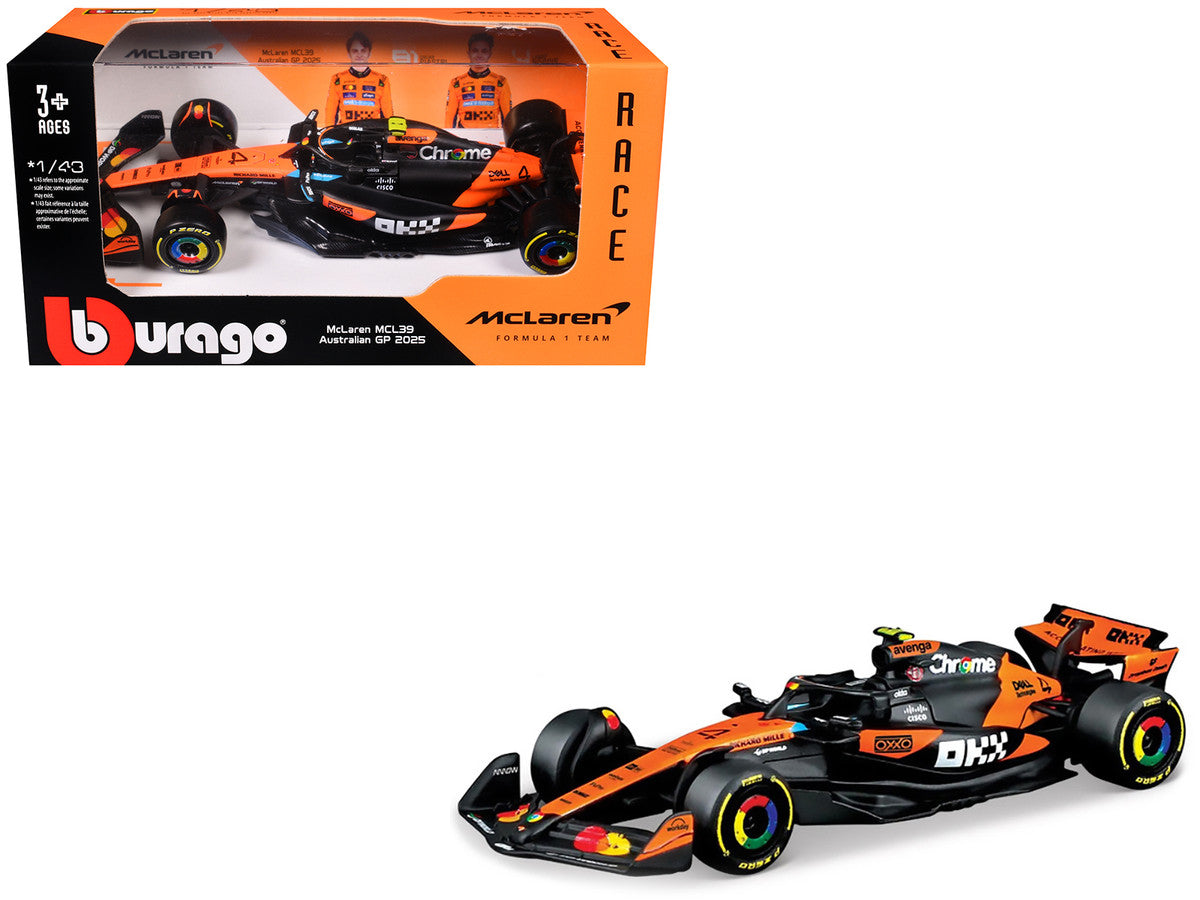 McLaren MCL39 #4 Lando Norris "OKX" Winner Formula One F1 "Australian GP" (2025) "Race" Series 1/43 Diecast Model Car by Bburago-2