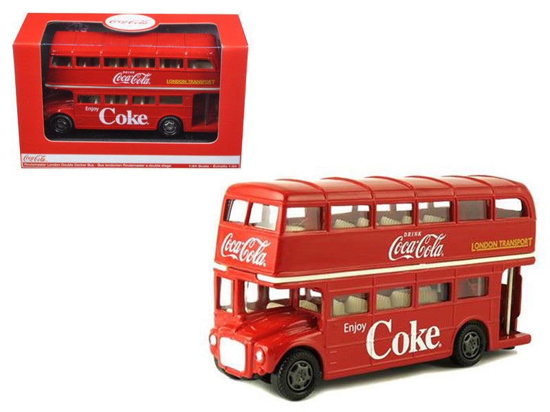 1960 Routemaster London Double Decker Bus Red "Coca-Cola" 1/64 Diecast Model by Motorcity Classics-0