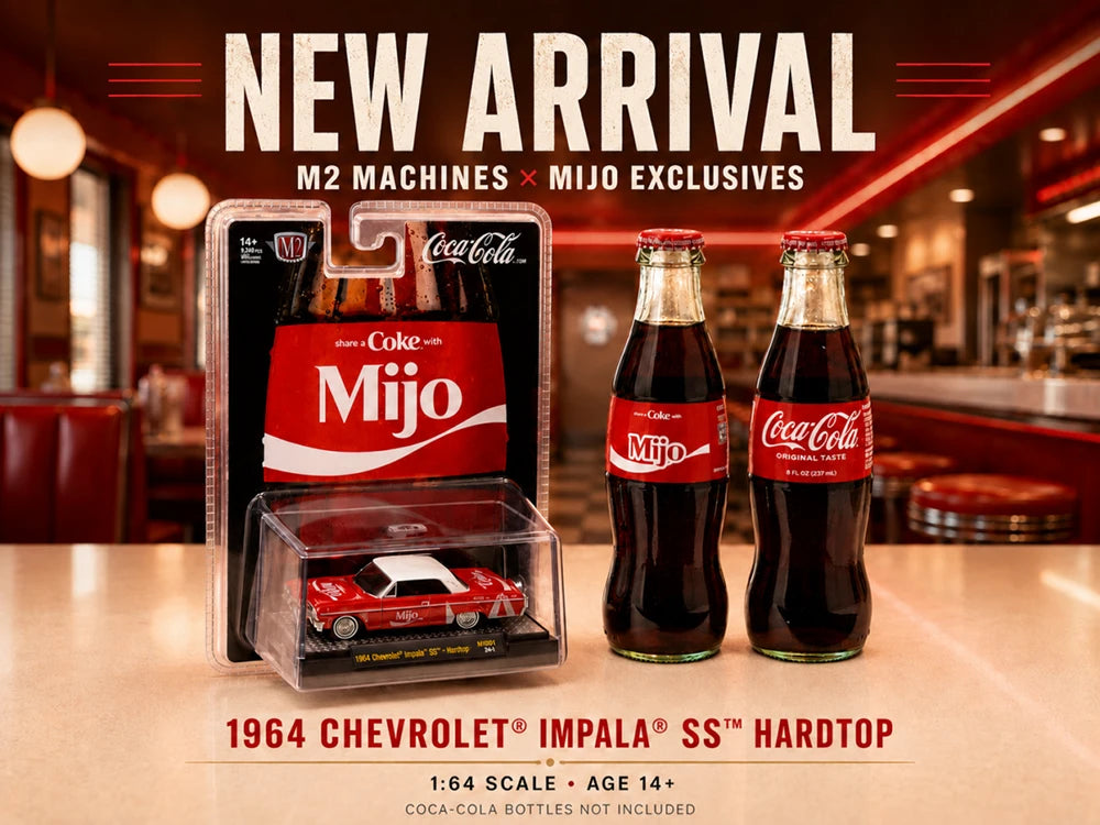 1964 Chevrolet Impala SS Lowrider "Coca Cola" Red with White Top and Graphics Limited Edition to 9340 pieces Worldwide 1/64 Diecast Model Car by M2 Machines-2