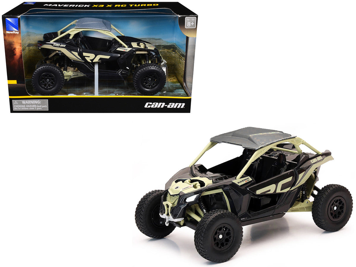 Can-Am Maverick X3 XRC Turbo ATV Tan and Black with Silver Top cast 1/18 Diecast Model by New Ray-2