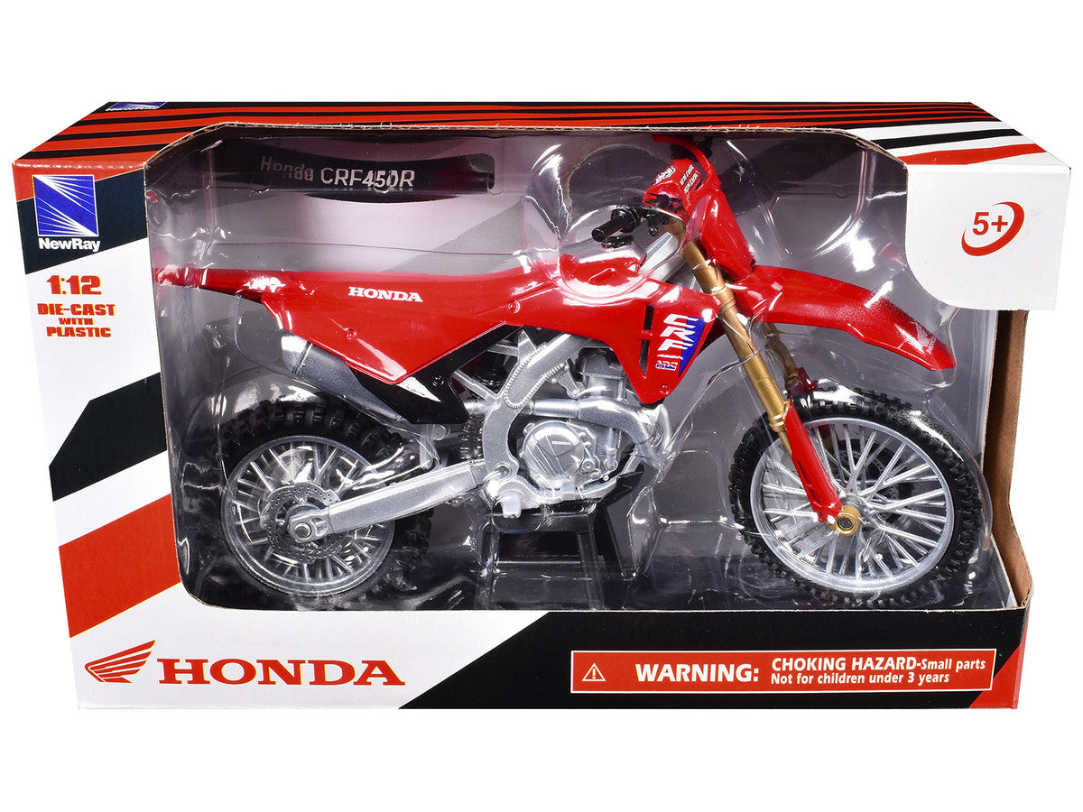 Honda CRF450R Motorcycle Red with Black Accents 1/12 Diecast Model by New Ray-2
