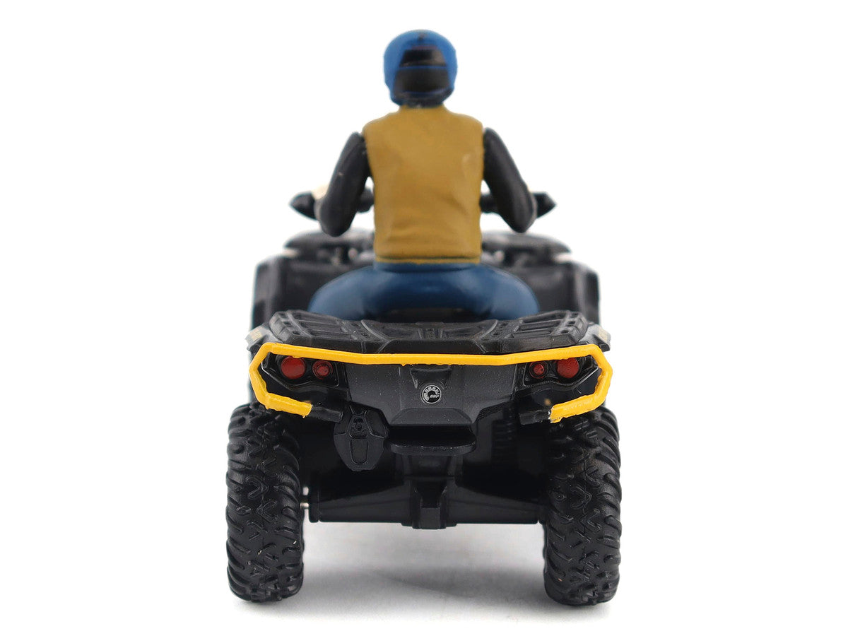 Can-Am Outlander XT-P 1000R ATV Iron Gray and Neo Yellow with Driver Figure 1/32 Diecast Model by BRP Models-4