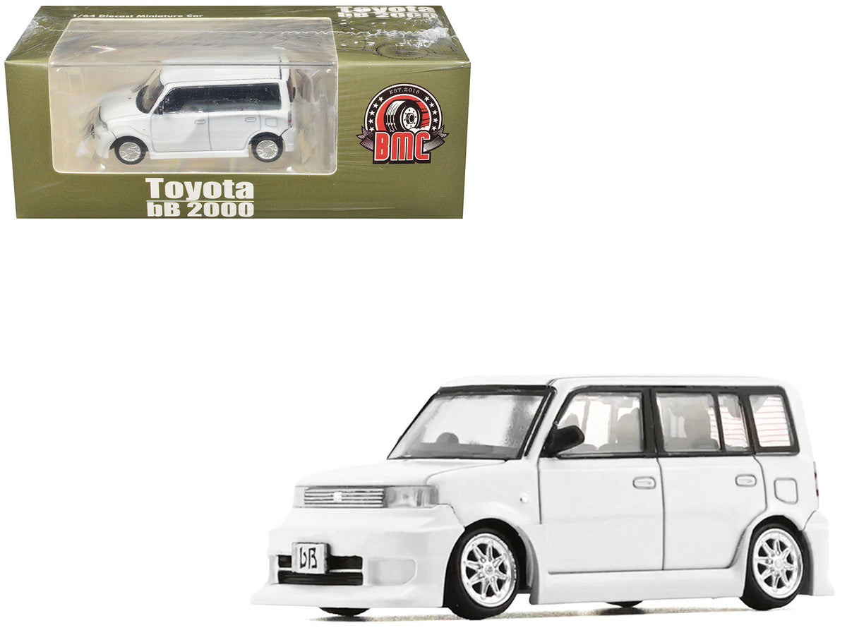 Toyota bB 2000 Van White with Extra Accessories 1/64 Diecast Model Car by BM Creations-4