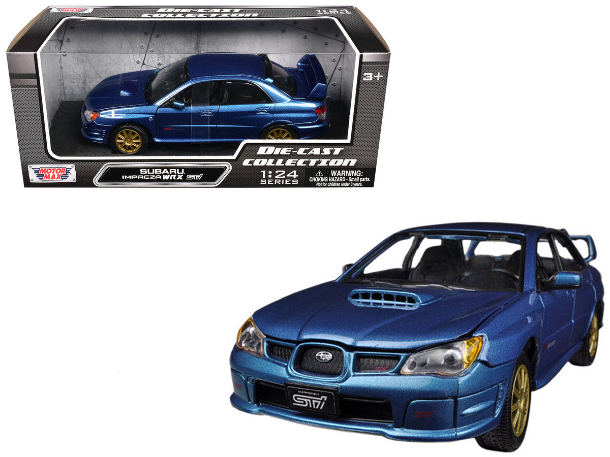 Subaru Impreza WRX STi Blue Metallic 1/24 Diecast Model Car by Motormax-2