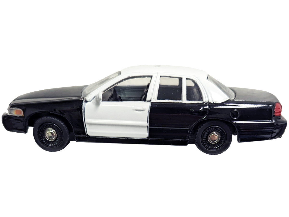 Ford Crown Victoria Police Interceptor Black and White 1/43 Diecast Model Car by Motormax-2