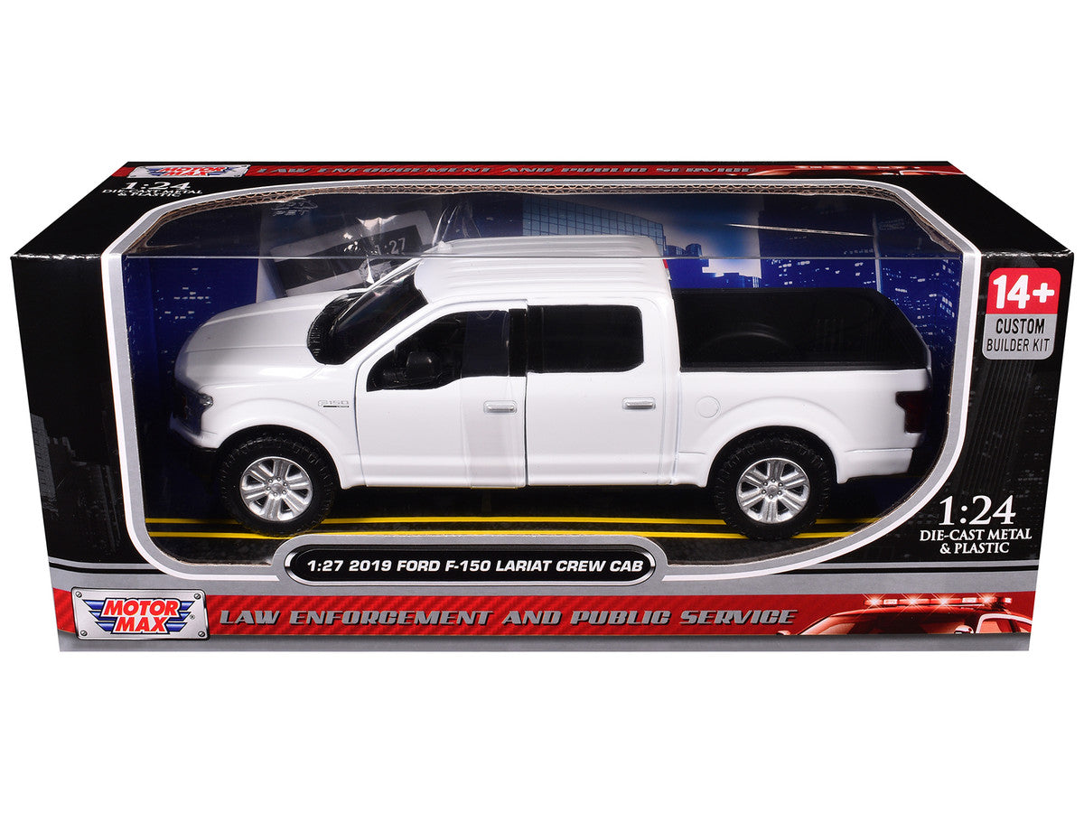 2019 Ford F-150 Lariat Crew Cab Pickup Truck Unmarked Plain White "Custom Builder's Kit - Law Enforcement and Public Service" Series 1/27 Diecast Model Car by Motormax-0