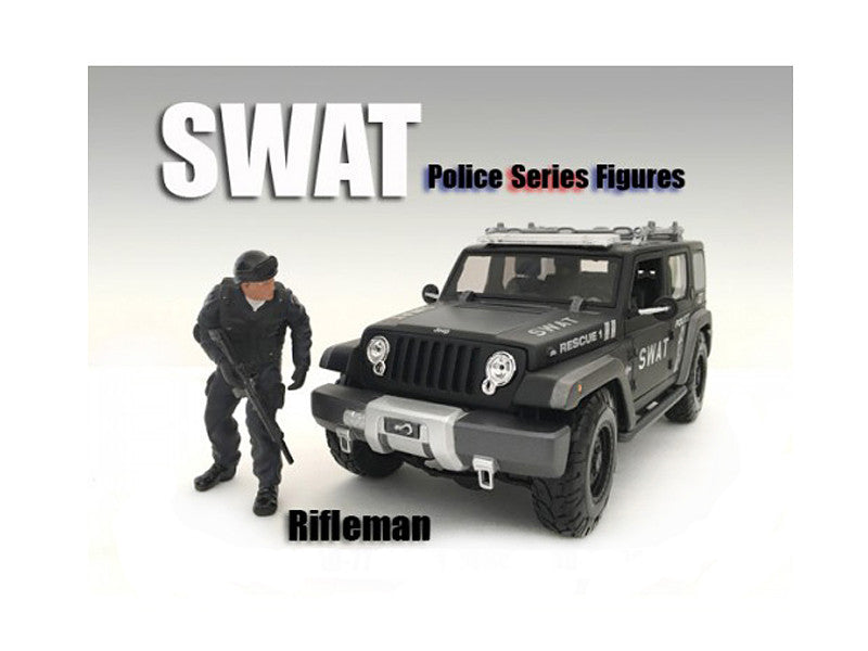 SWAT Team Rifleman Figure For 1:18 Scale Models by American Diorama-0