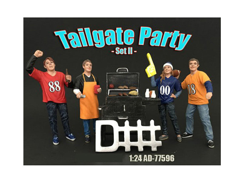 "Tailgate Party" Set II 4 piece Figurine Set for 1/24 Scale Models by American Diorama-0