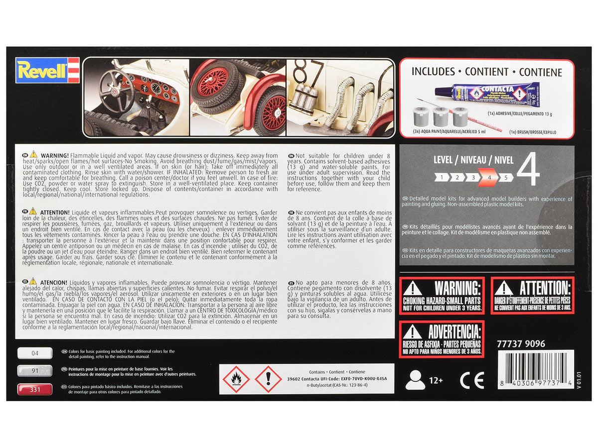 Level 4 Model Kit Mercedes-Benz SSKL All-Included Kit 1/32 Scale Model by Revell-4