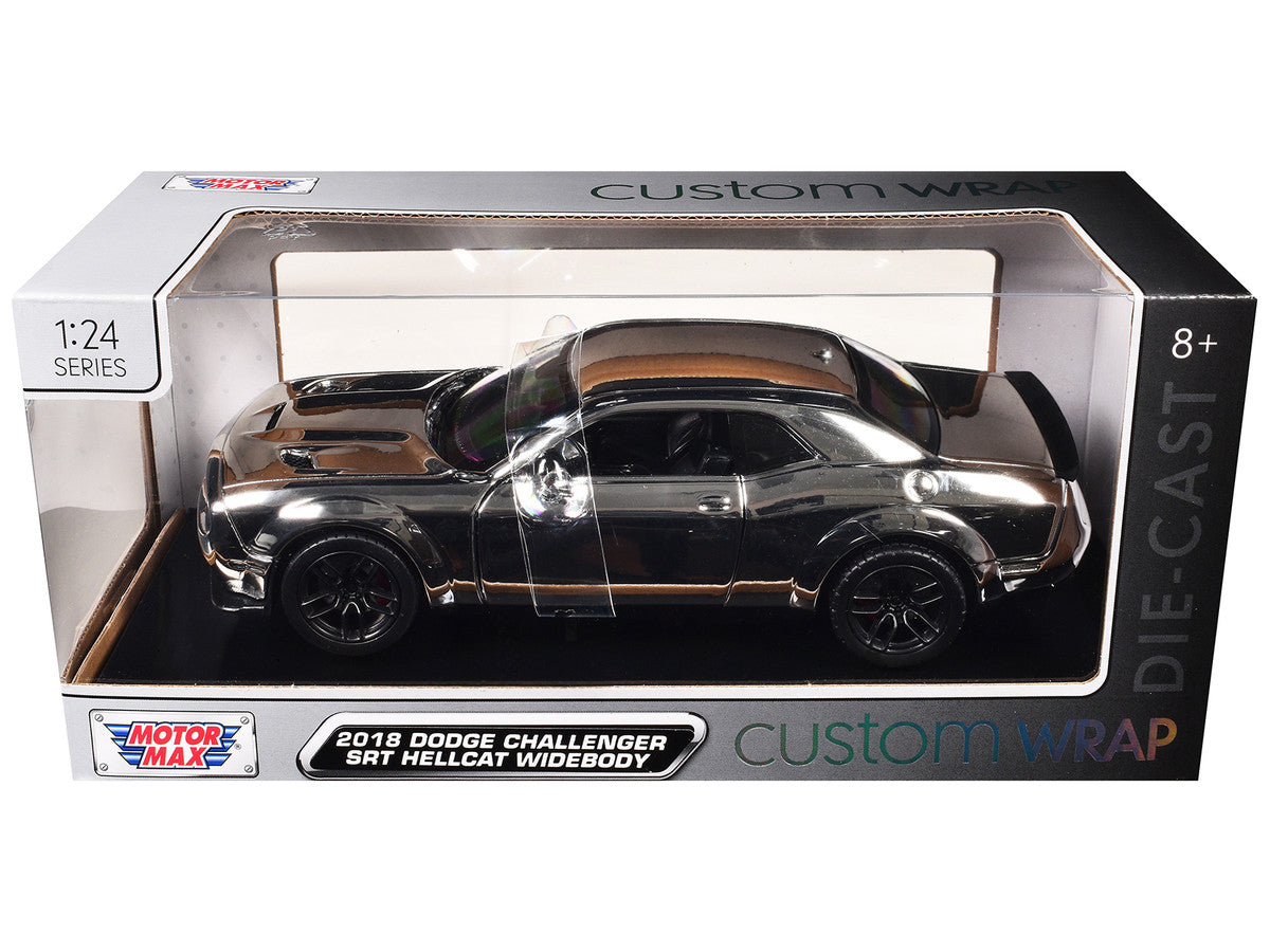 2018 Dodge Challenger SRT Hellcat Widebody Chrome "Custom Wrap" Series 1/24 Diecast Model Car by Motormax-0