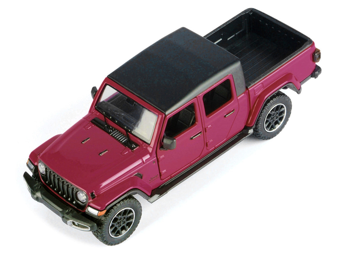 2021 Jeep Gladiator Overland Pickup Truck Purple with Matt Black Top 1/24 Diecast Model Car by Motormax-4
