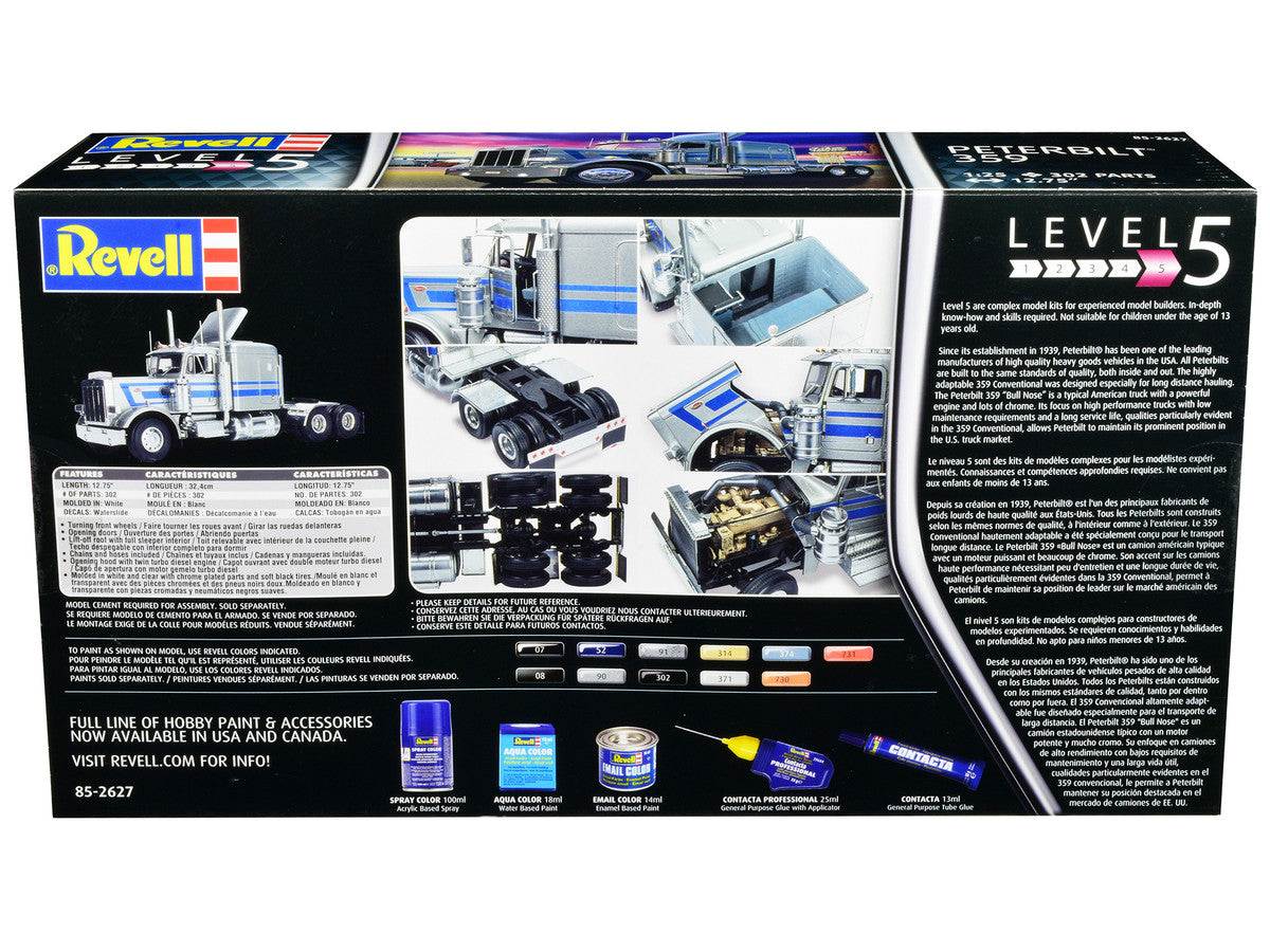 Level 5 Model Kit Peterbilt 359 Truck Tractor 1/25 Scale Model by Revell-3