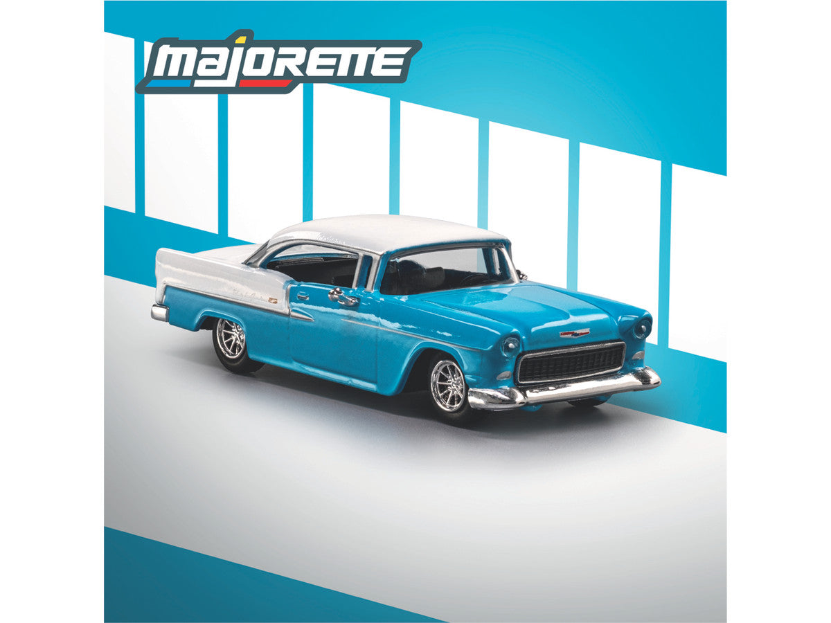 1955 Chevrolet Bel Air Blue and White "Collection" Series 1/64 Diecast Model Car by Majorette-4