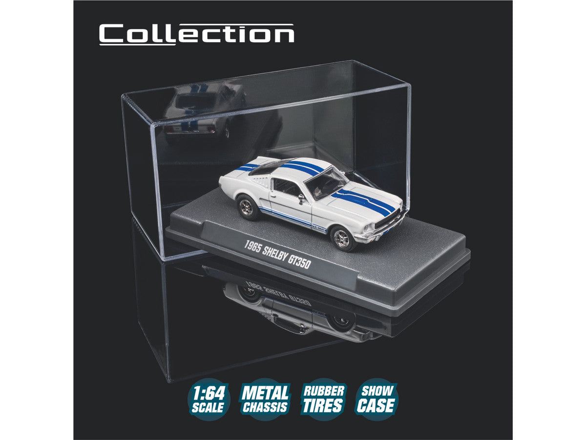 1965 Shelby GT350 White with Blue Stripes "Collection" Series 1/64 Diecast Model Car by Majorette-4