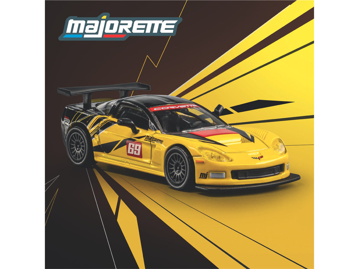 2005 Chevrolet Corvette C6R #69 Yellow and Black "Collection" Series 1/64 Diecast Model Car by Majorette-3