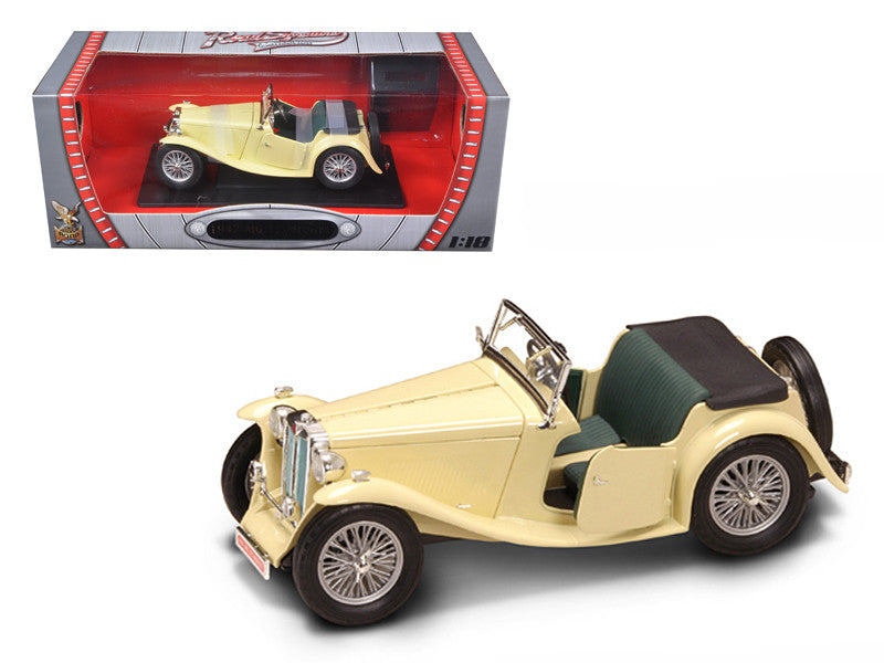 1947 MG TC Midget Yellow 1/18 Diecast Model Car by Road Signature-0