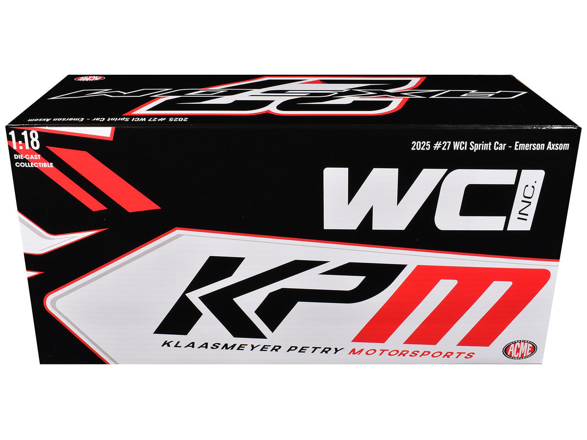 Winged Sprint Car #27 Emerson Axsom "WCI - KPM" White (2026) 1/18 Diecast Model Car by ACME-2