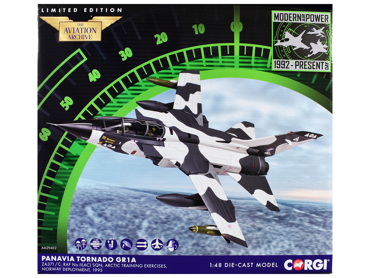 Panavia Tornado GR1A Aircraft "ZA371/C No.II(AC) Sqn. Arctic Training Exercises Norway" (1995) British Royal Air Force "The Aviation Archive" 1/48 Diecast Model Car by Corgi-2
